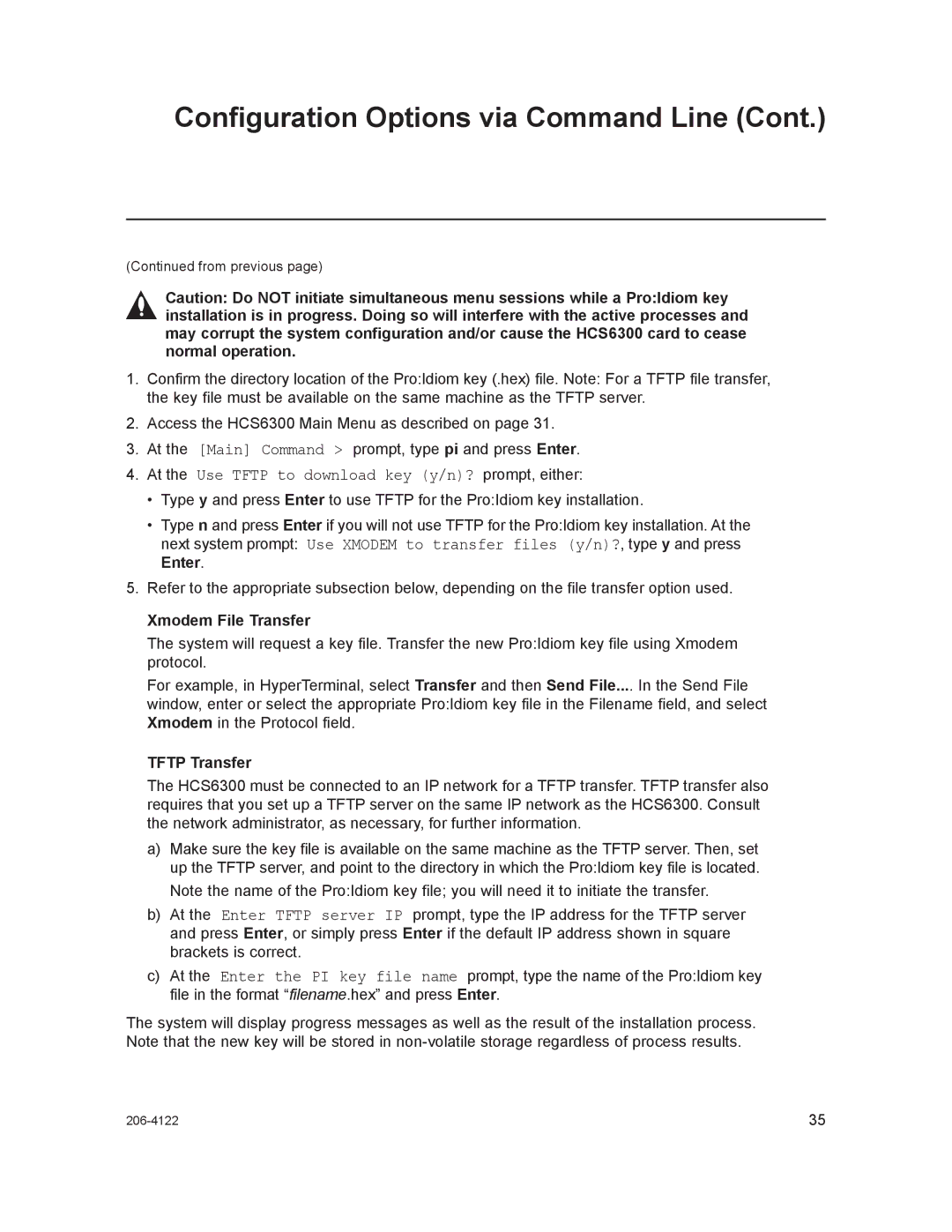 LG Electronics HCS6300 setup guide At the Use Tftp to download key y/n? prompt, either, Xmodem File Transfer, Tftp Transfer 