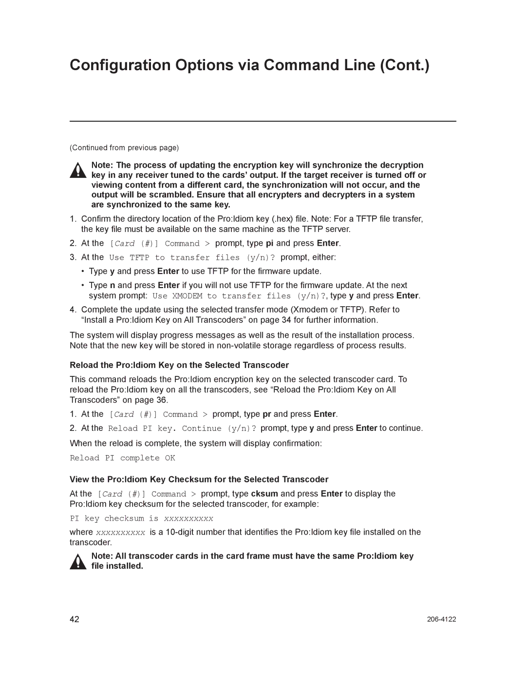 LG Electronics HCS6300 setup guide Reload the ProIdiom Key on the Selected Transcoder 