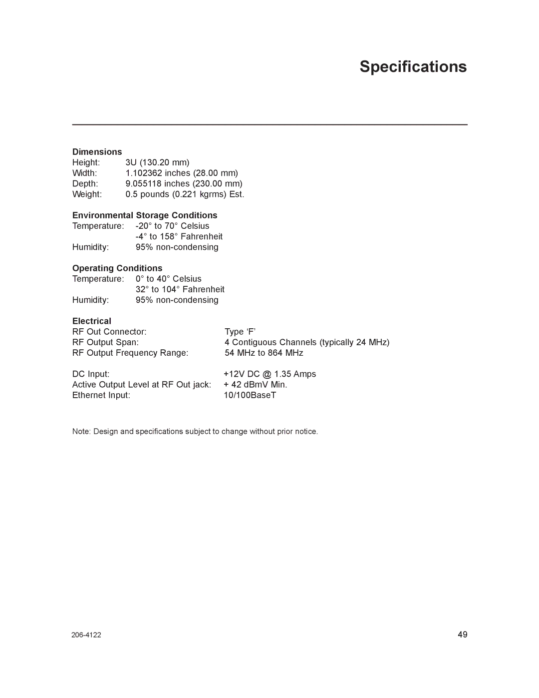 LG Electronics HCS6300 Specifications, Dimensions, Environmental Storage Conditions, Operating Conditions, Electrical 