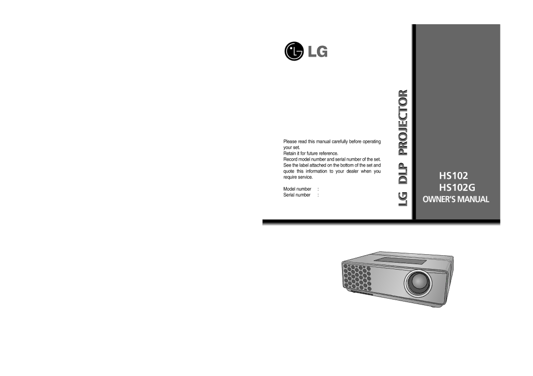 LG Electronics owner manual HS102 HS102G 