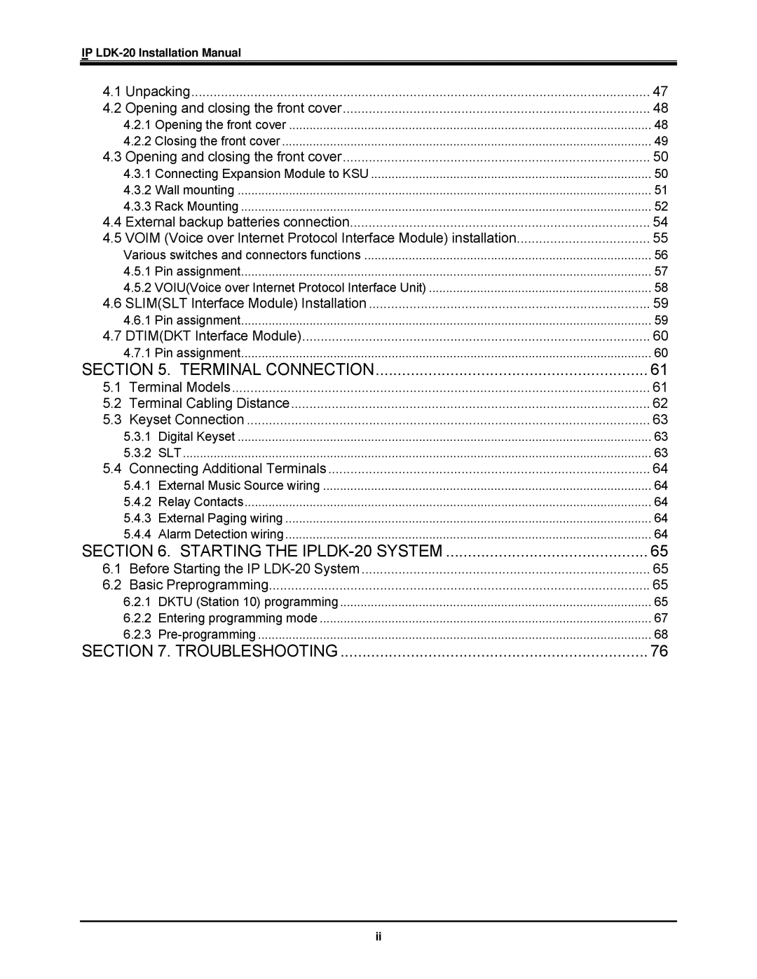 LG Electronics IP LDK-20 installation manual Troubleshooting 