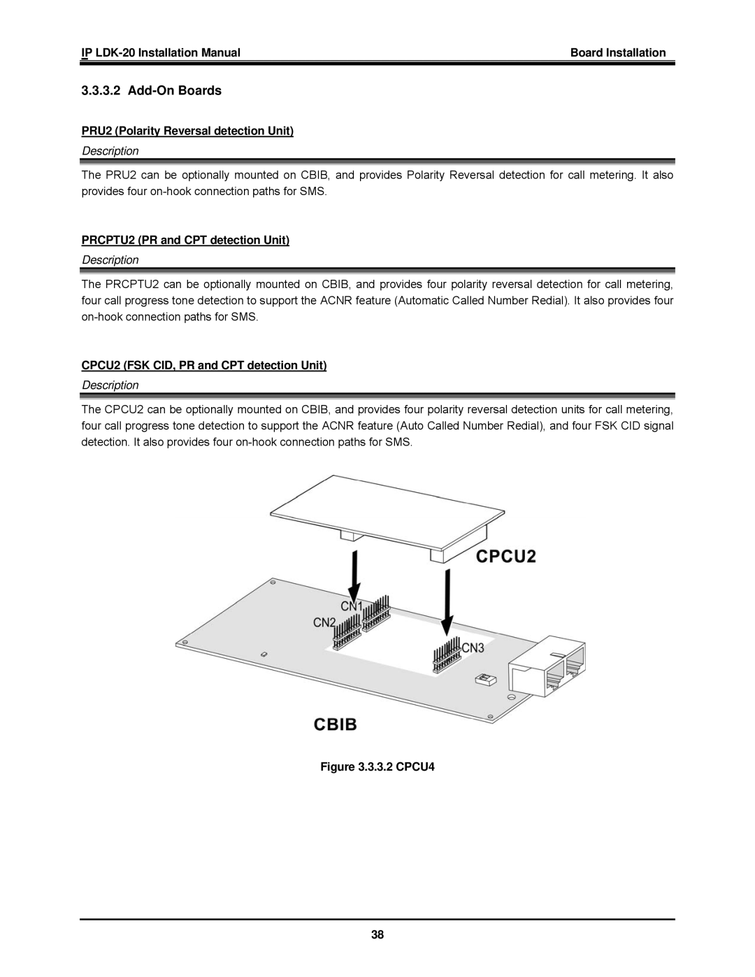 LG Electronics IP LDK-20 installation manual PRU2 Polarity Reversal detection Unit, PRCPTU2 PR and CPT detection Unit 