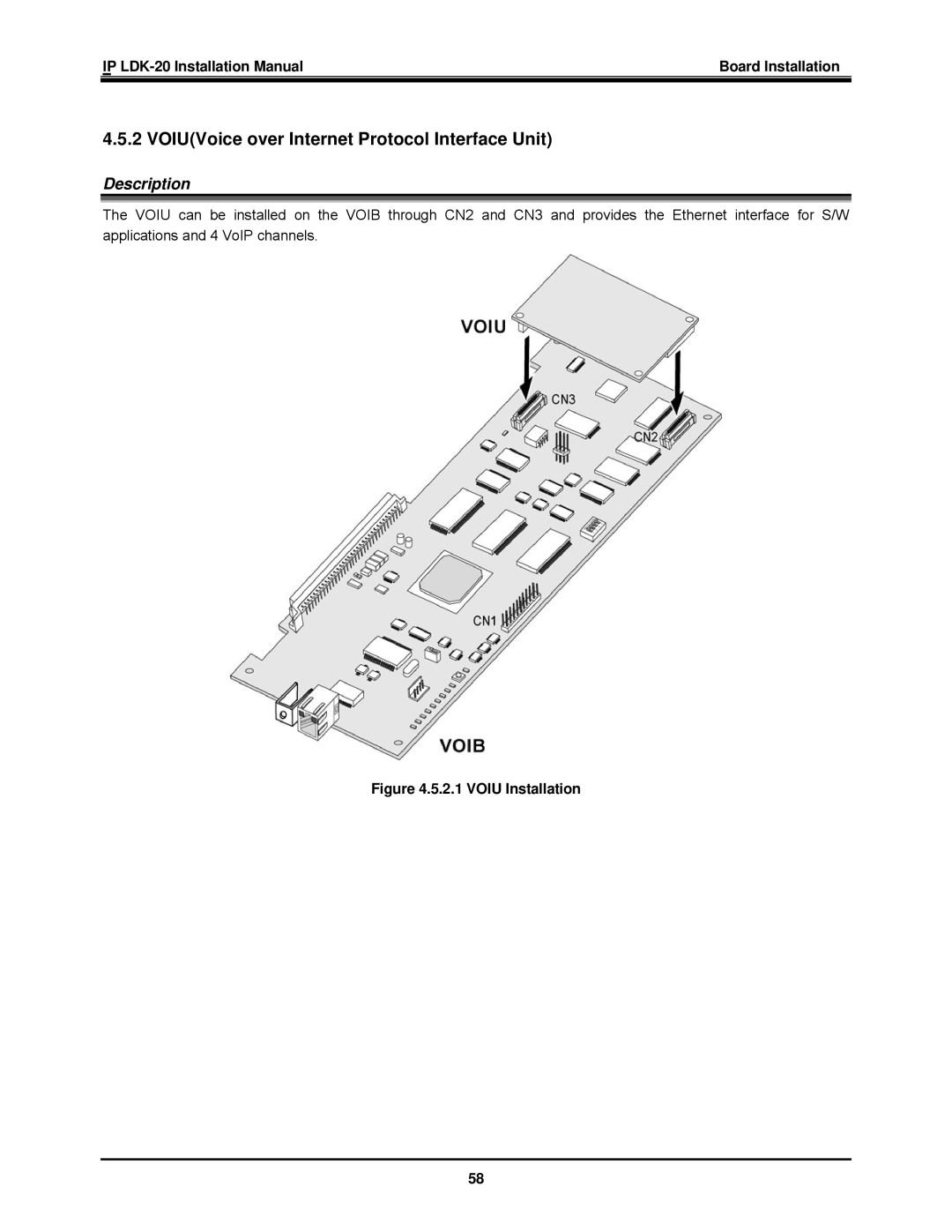 LG Electronics IP LDK-20 installation manual VOIUVoice over Internet Protocol Interface Unit, Voiu Installation 