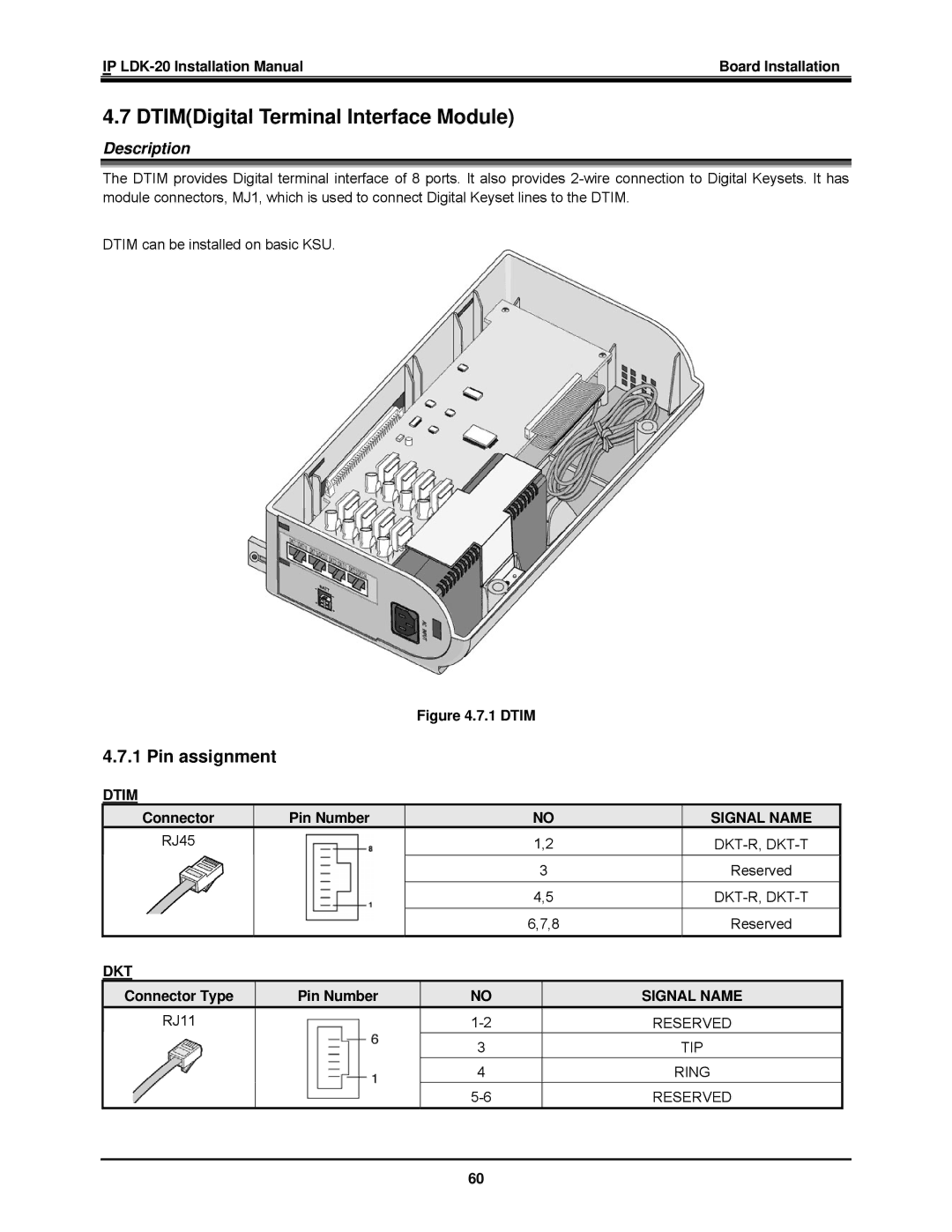 LG Electronics IP LDK-20 installation manual DTIMDigital Terminal Interface Module, Dtim 