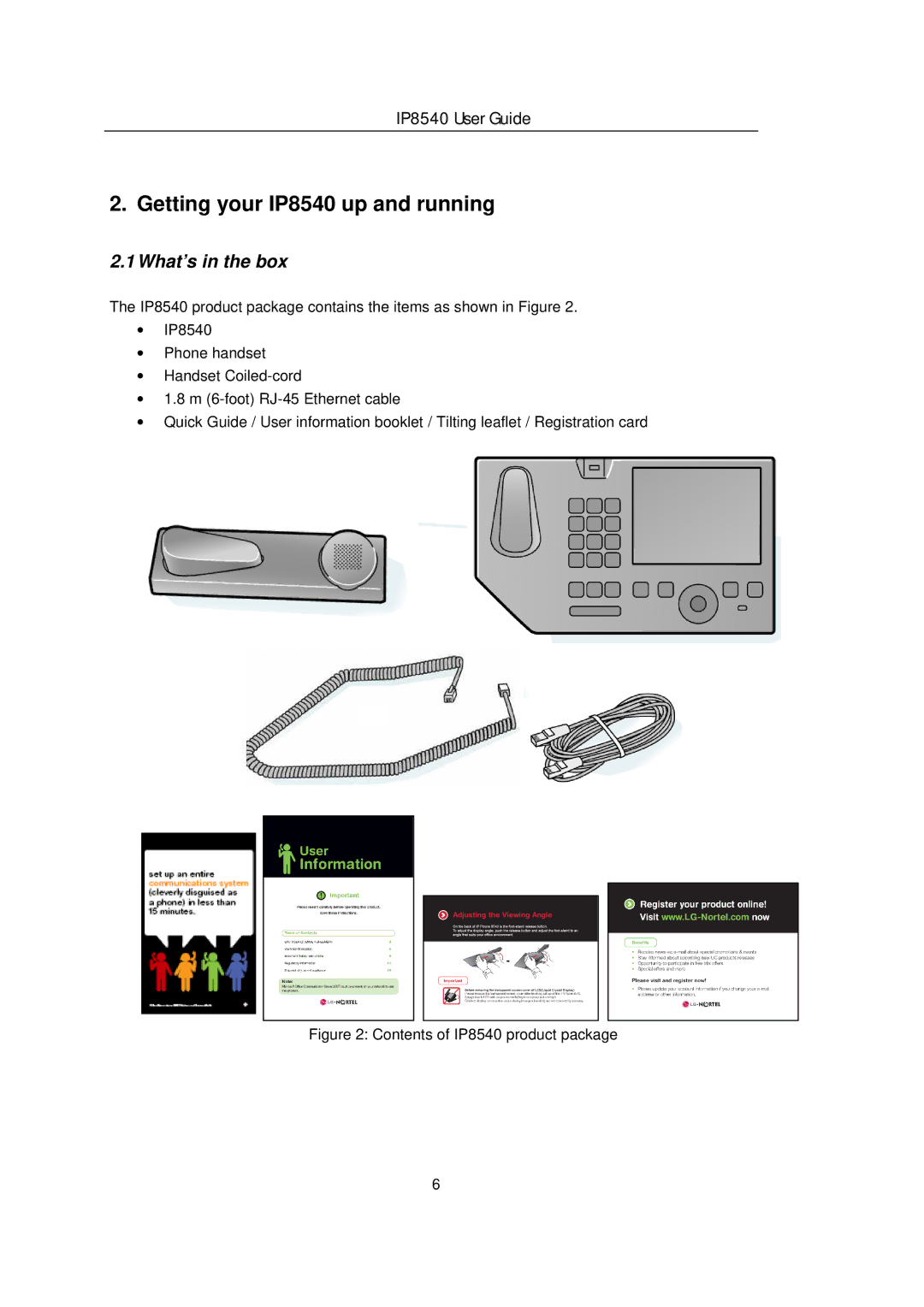 LG Electronics manual Getting your IP8540 up and running, What’s in the box 