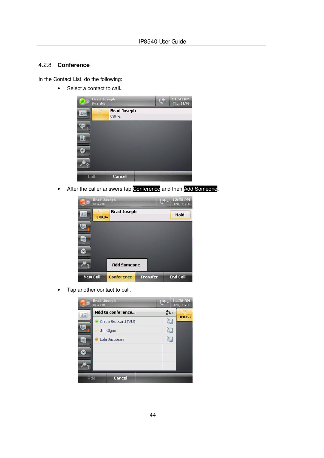 LG Electronics IP8540 manual Conference 