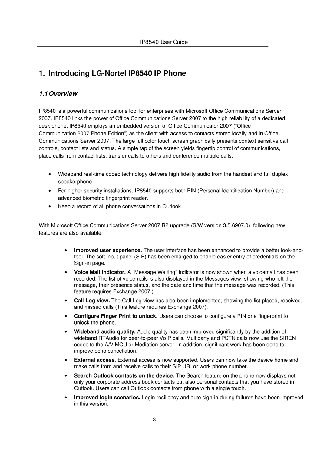 LG Electronics manual Introducing LG-Nortel IP8540 IP Phone, Overview 