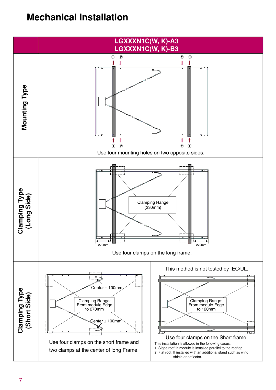 LG Electronics LGXXXN1C(W, K)-B3, K)-A3 installation instructions LGXXXN1CW, K-A3 LGXXXN1CW, K-B3 