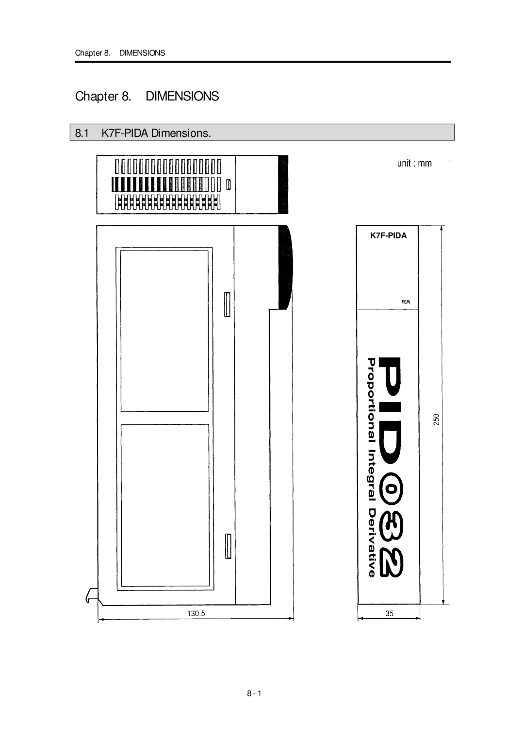 LG Electronics K4F-PIDA manual K7F-PIDA Dimensions 