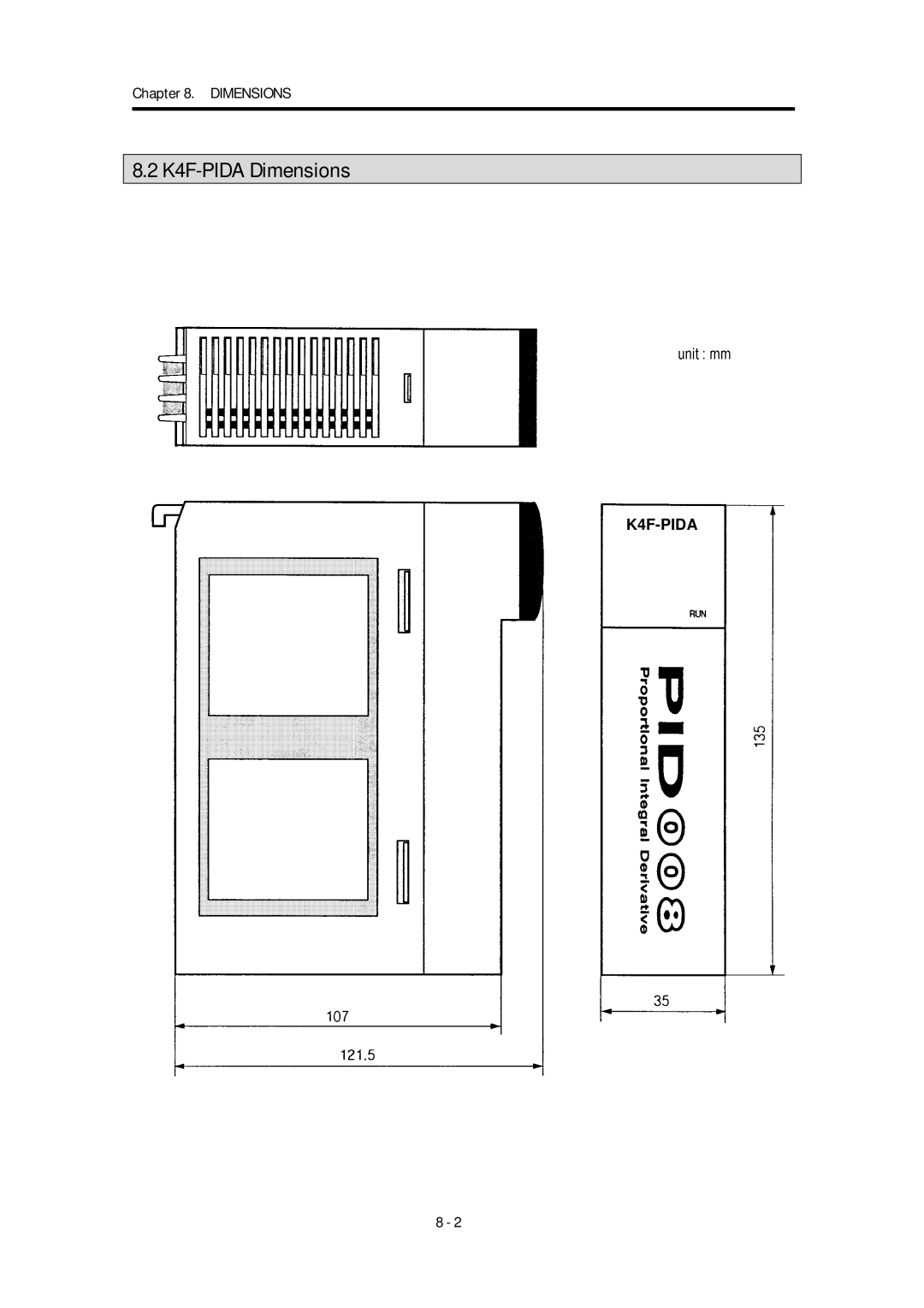 LG Electronics K7F-PIDA manual K4F-PIDA Dimensions 