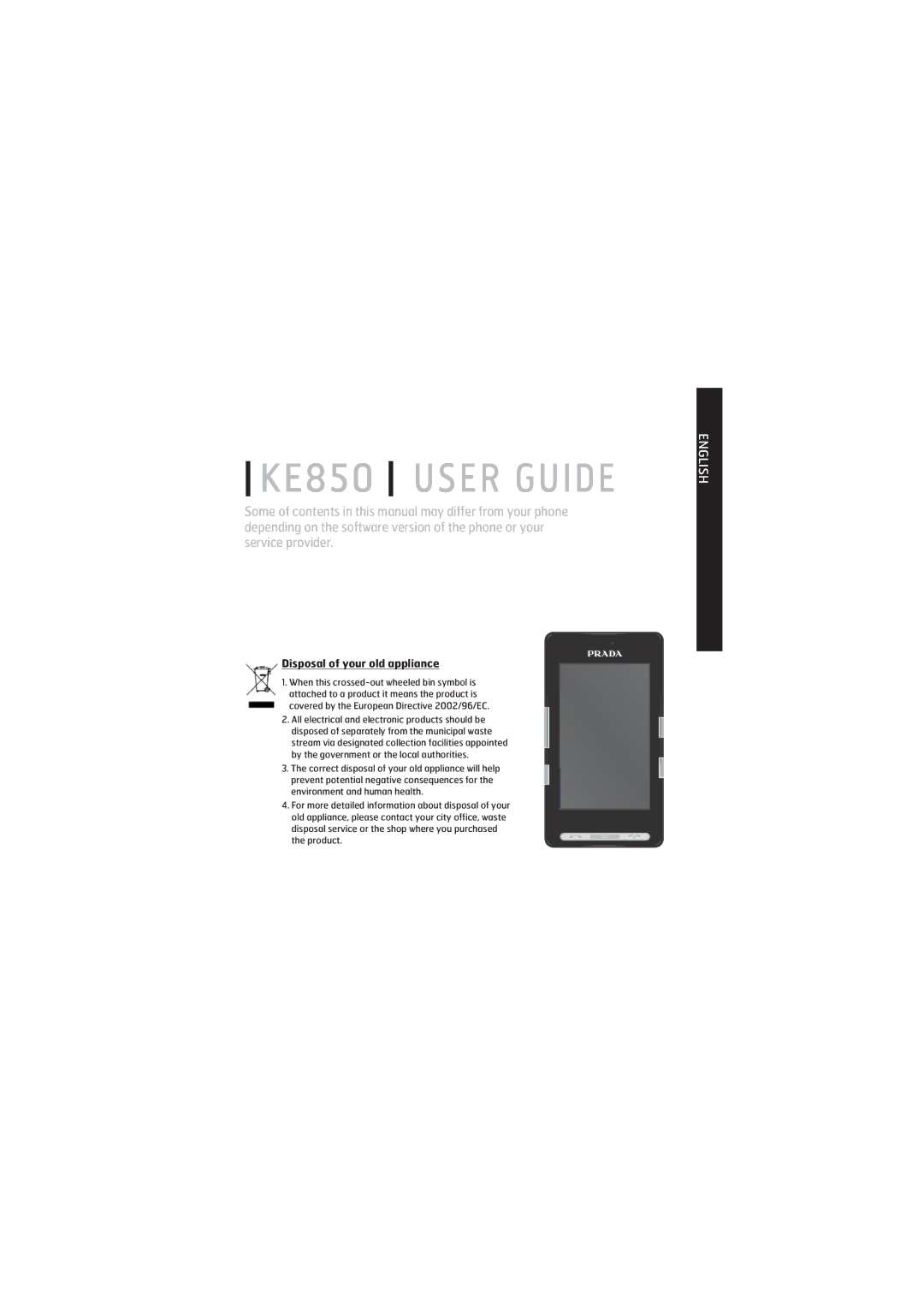 LG Electronics manual KE850 User Guide 