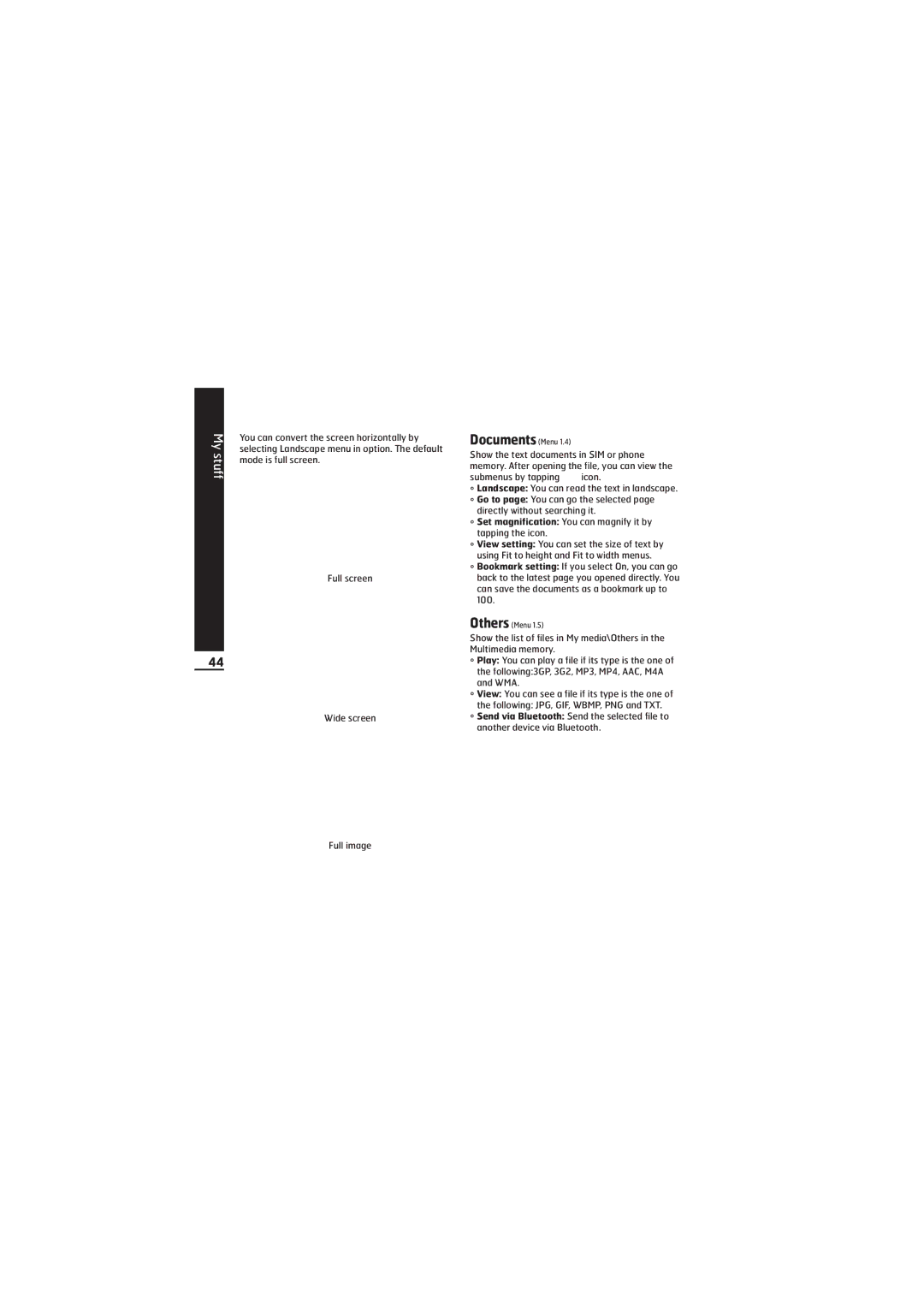 LG Electronics KE850 manual Documents Menu 