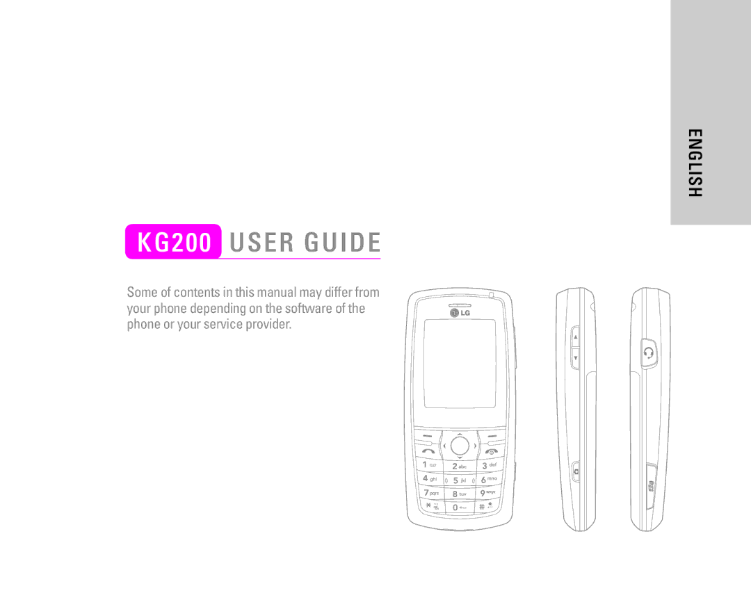 LG Electronics manual KG200 User Guide 