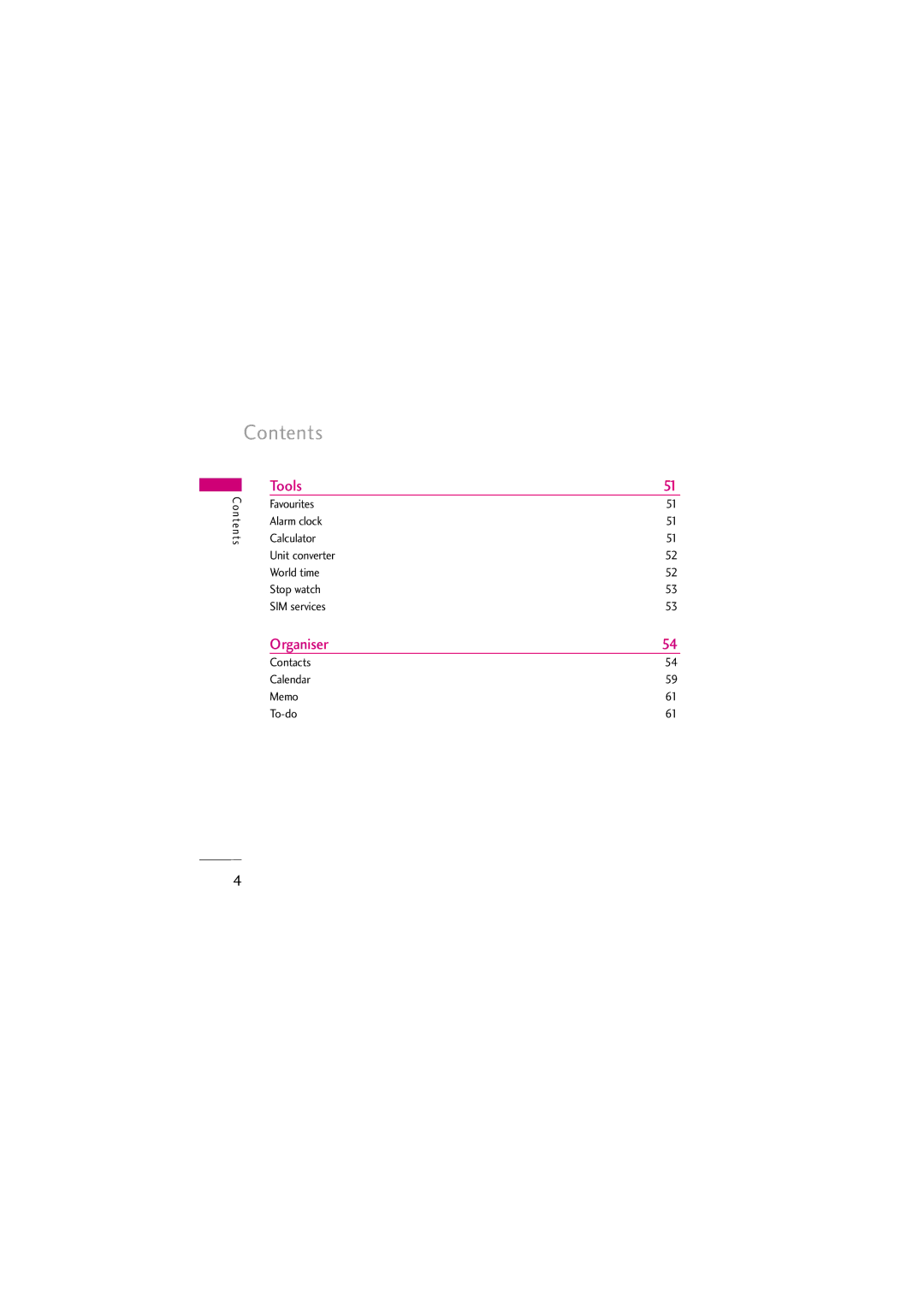 LG Electronics KG810 manual Contents 