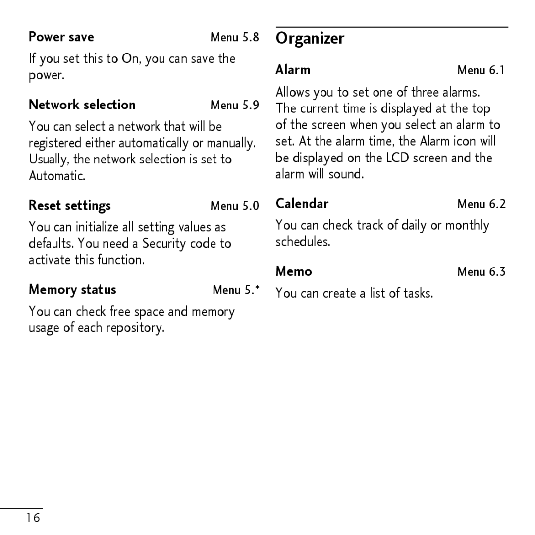 LG Electronics MMBB0, KP107B manual Organizer 