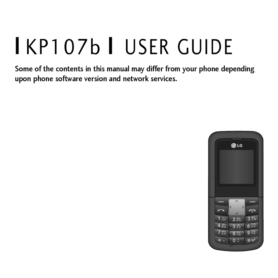 LG Electronics KP107B, MMBB0 manual User Guide 