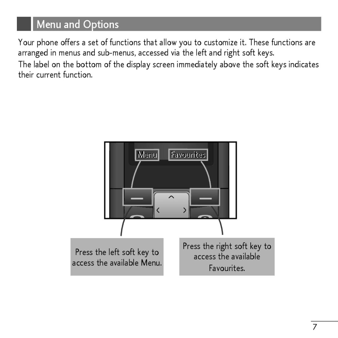 LG Electronics KP107B, MMBB0 manual Menu and Options 