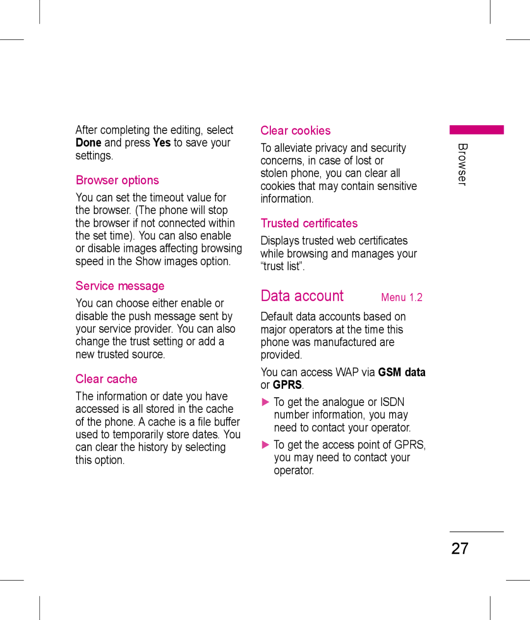 LG Electronics KP199 manual Data account 