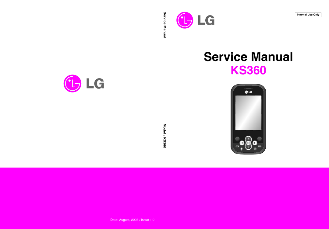 LG Electronics KS360 service manual Internal Use Only 