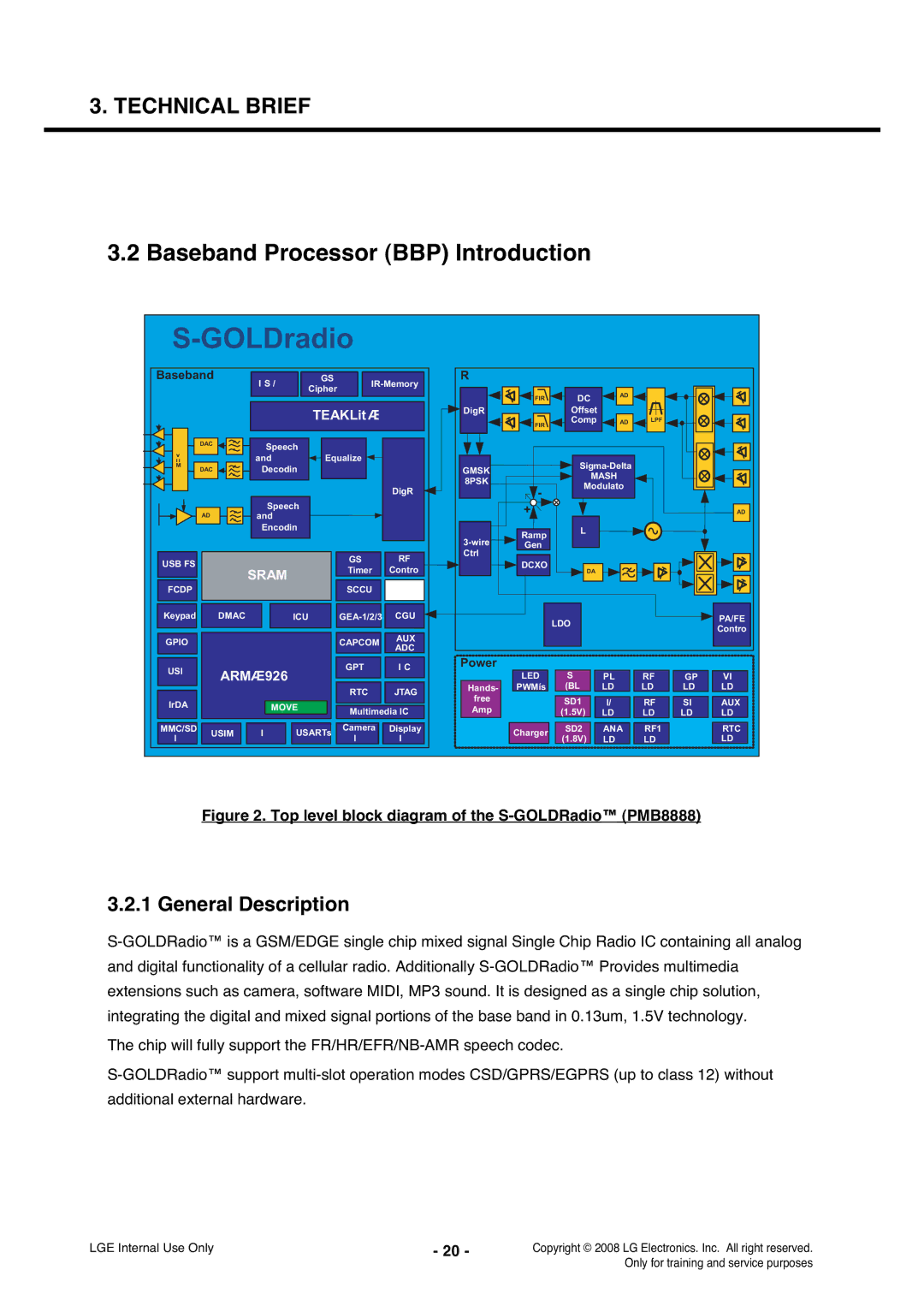 LG Electronics KS360 service manual Baseband Processor BBP Introduction, General Description 