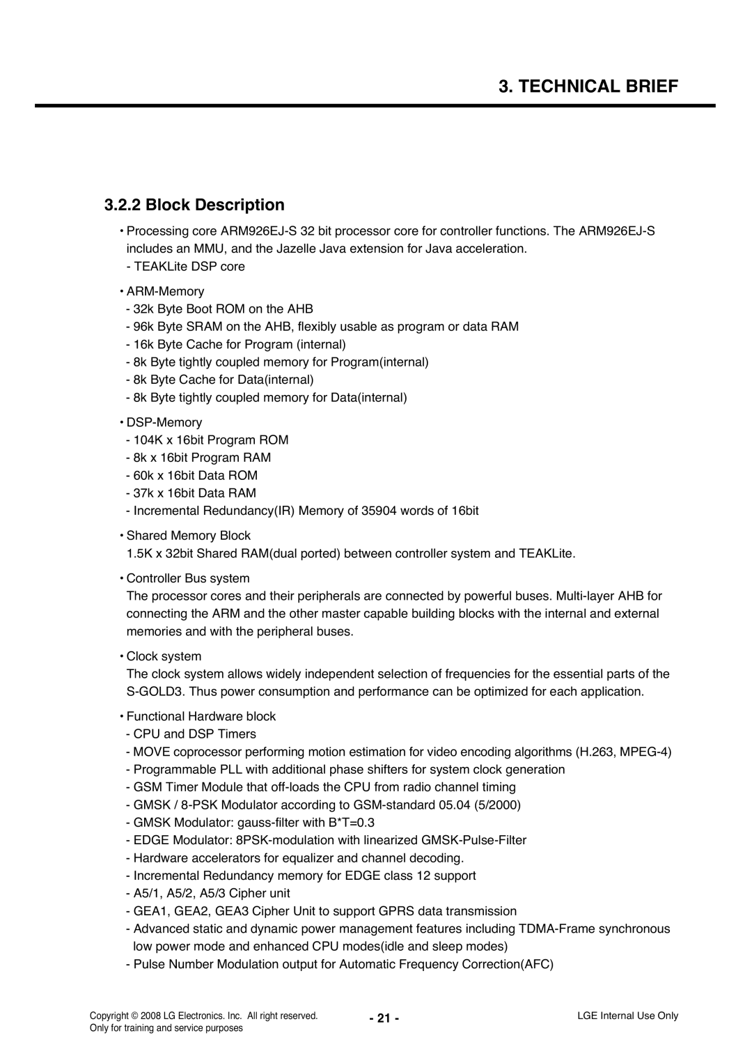 LG Electronics KS360 service manual Block Description 