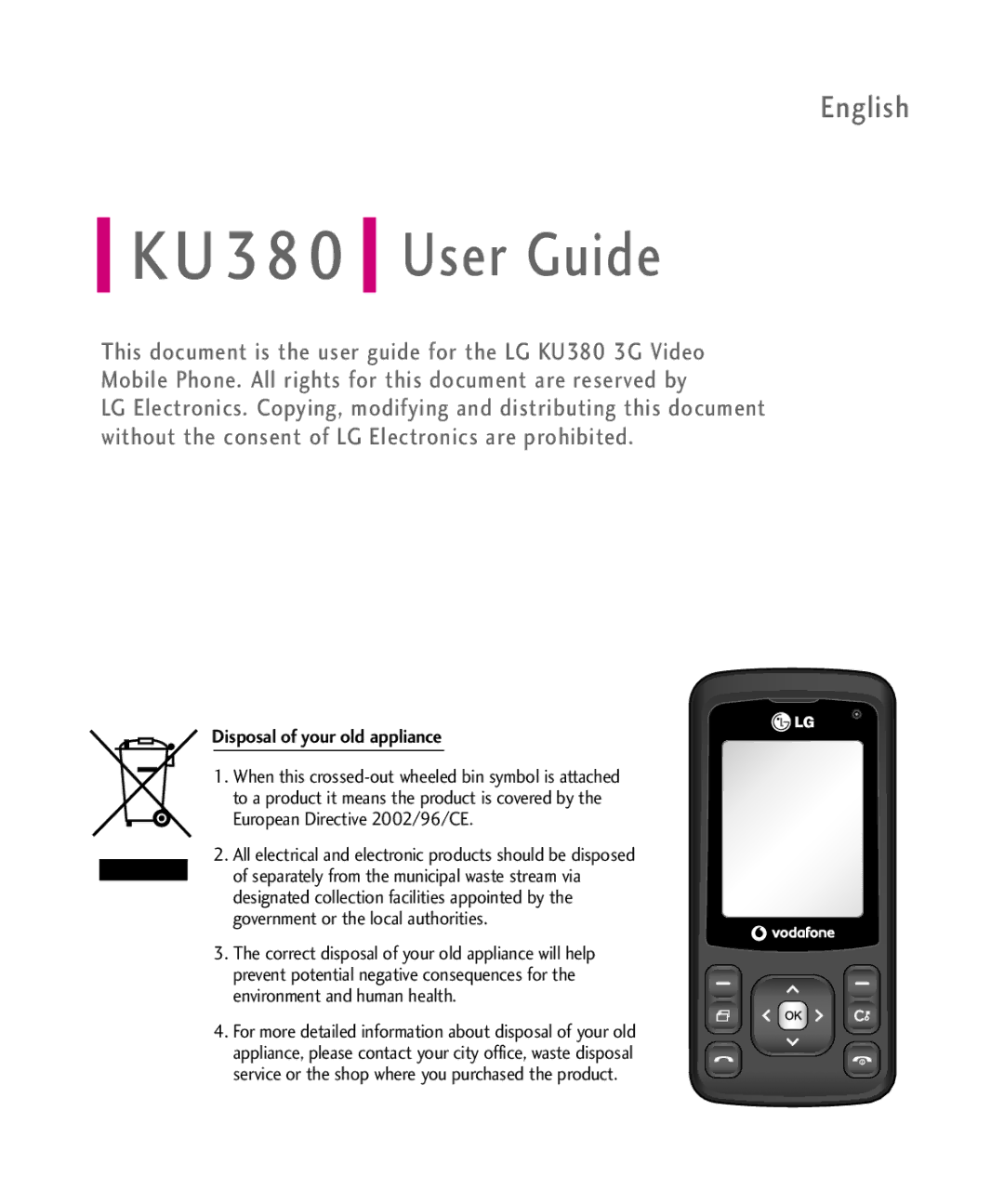 LG Electronics KU380 manual User Guide 