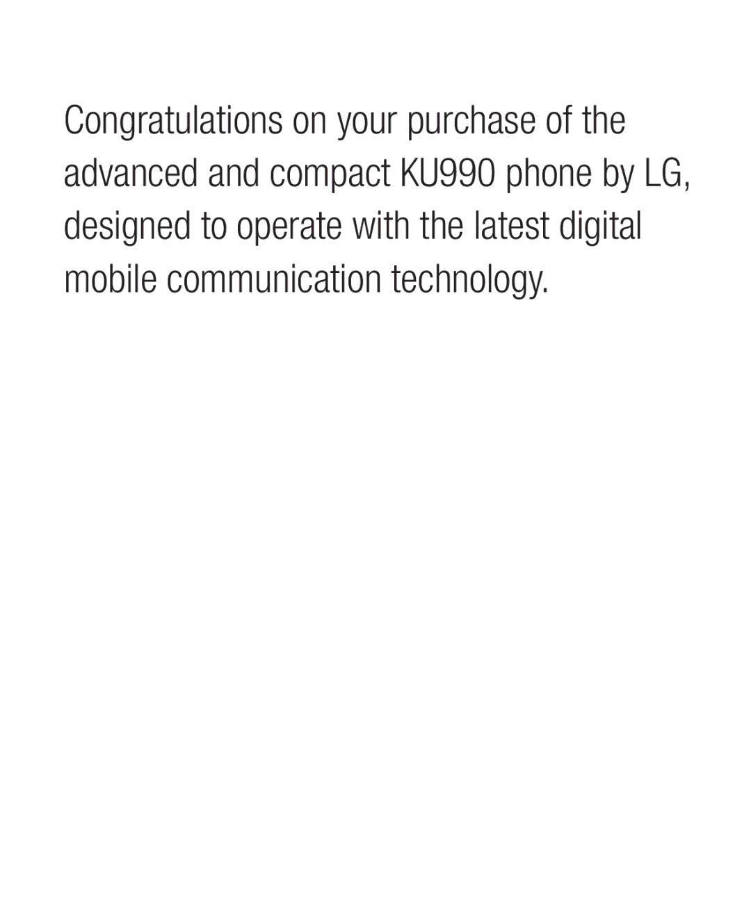 LG Electronics KU990 manual 