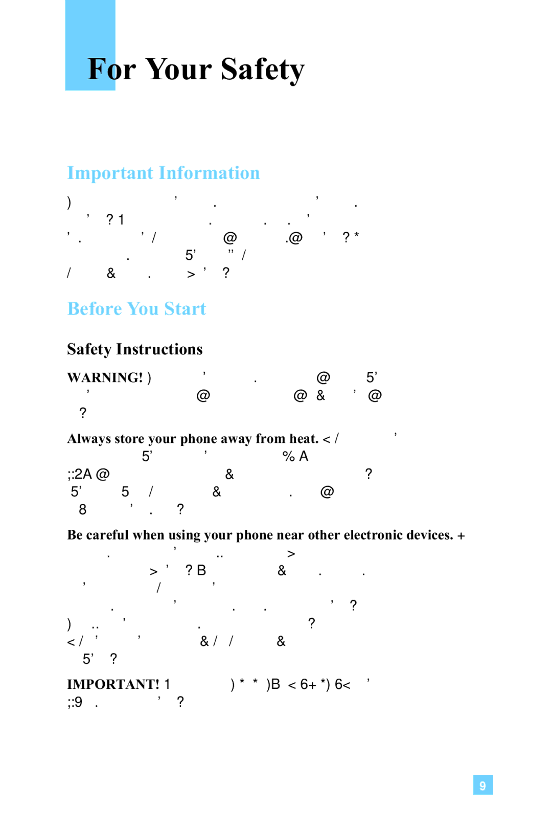 LG Electronics L1150 manual For Your Safety, Safety Instructions 