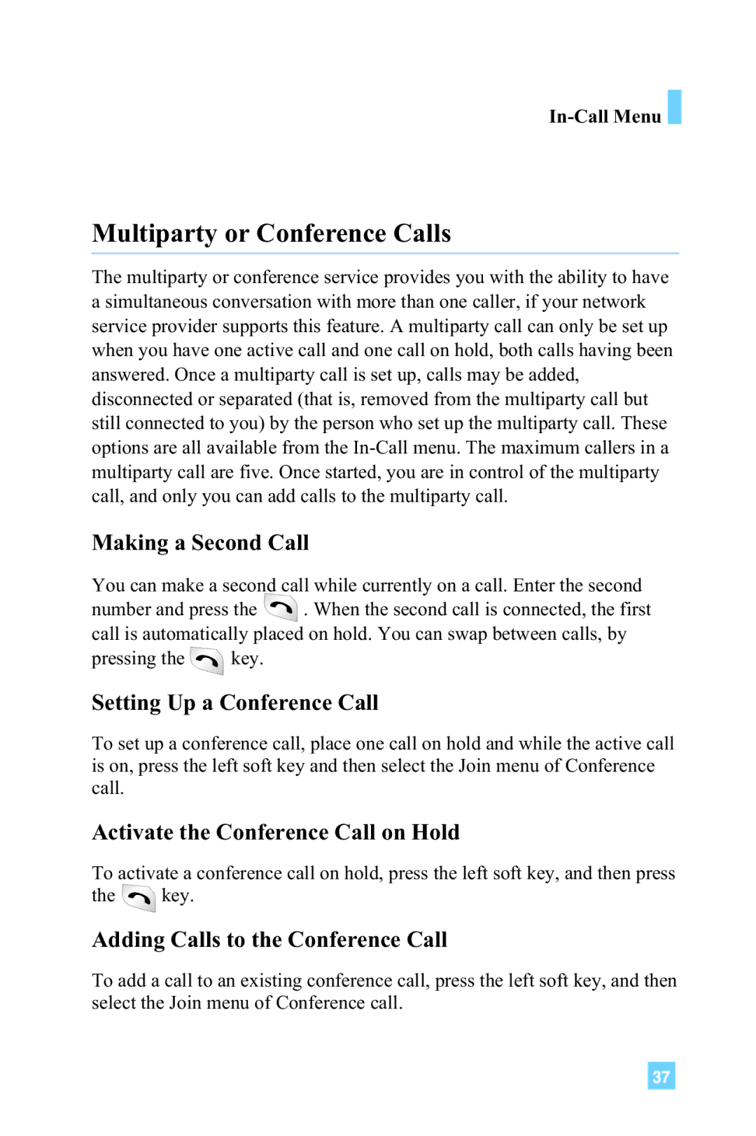 LG Electronics L1150 Multiparty or Conference Calls, Setting Up a Conference Call, Activate the Conference Call on Hold 