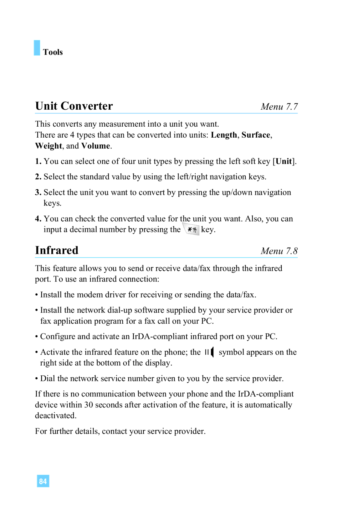 LG Electronics L1150 manual Unit Converter, Infrared 