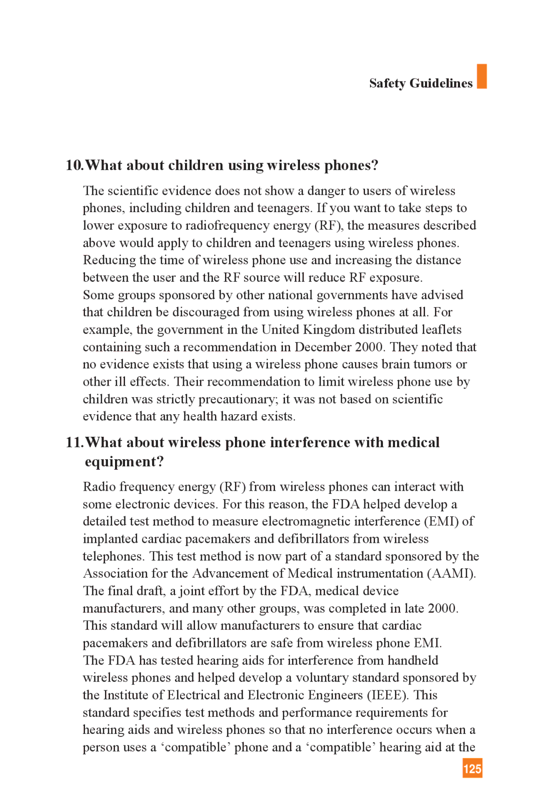 LG Electronics L1400 manual What about children using wireless phones? 