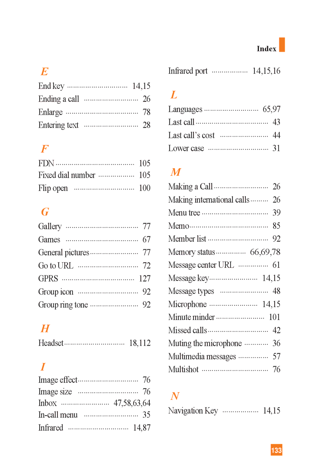 LG Electronics L1400 manual Fdn, Index 