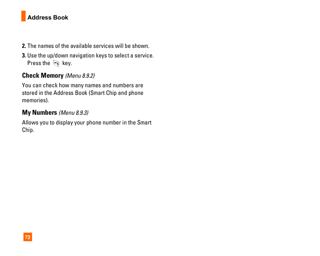 LG Electronics L1400i manual My Numbers Menu, Allows you to display your phone number in the Smart Chip 
