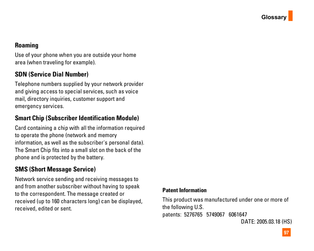 LG Electronics L1400i manual Roaming, SDN Service Dial Number, Smart Chip Subscriber Identification Module 