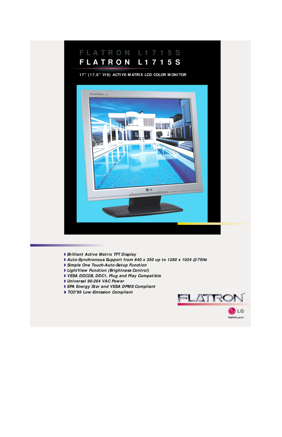 LG Electronics manual Flatron L1715S 