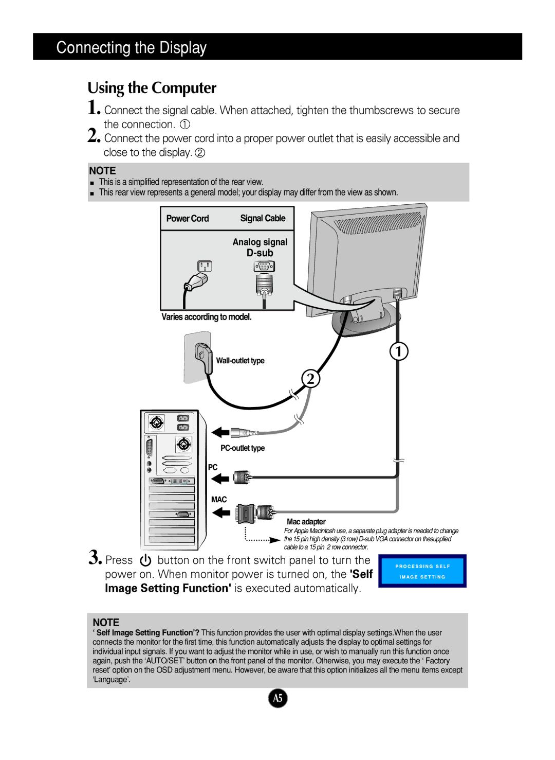 LG Electronics L1717S manual Using the Computer 