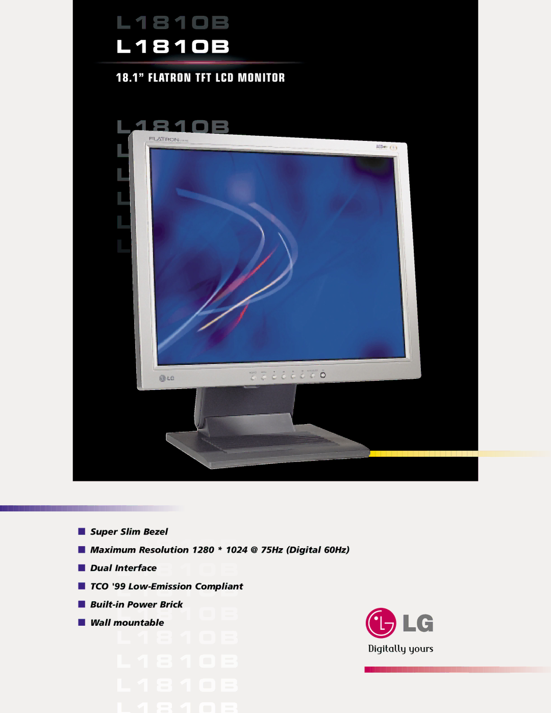 LG Electronics L1810B manual 