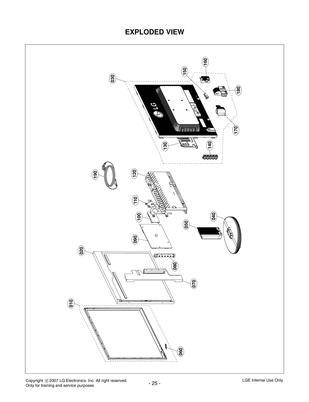 LG Electronics L1733TR, L1933TR service manual Exploded View, LGE Internal Use Only, Only for training and service purposes 