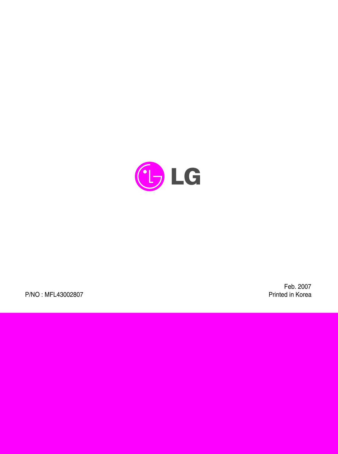 LG Electronics L1733TR, L1933TR service manual Feb, P/NO MFL43002807 