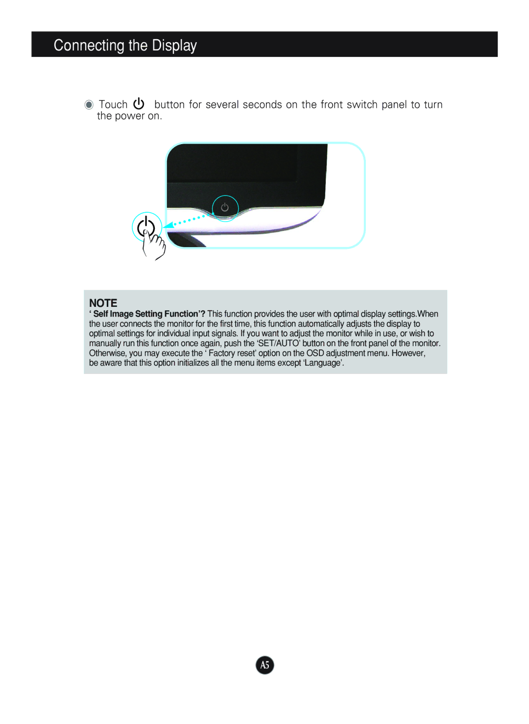 LG Electronics L1940B, L1740B manual Connecting the Display 