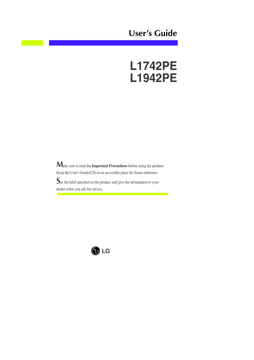 LG Electronics manual L1742PE L1942PE 