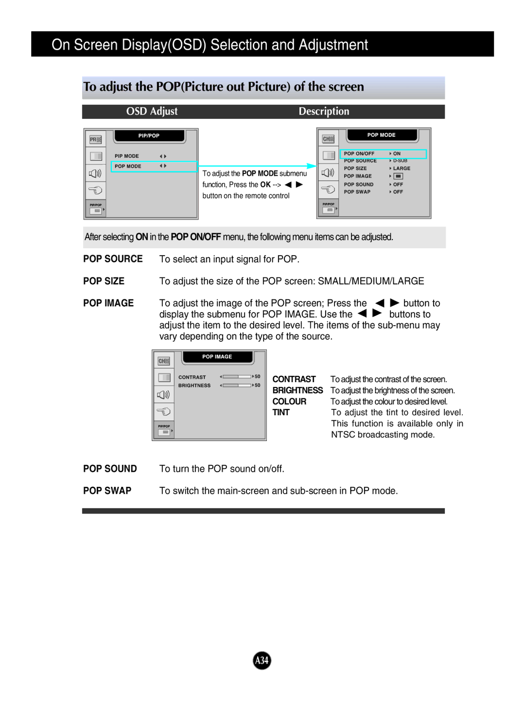 LG Electronics L2323T manual A34 