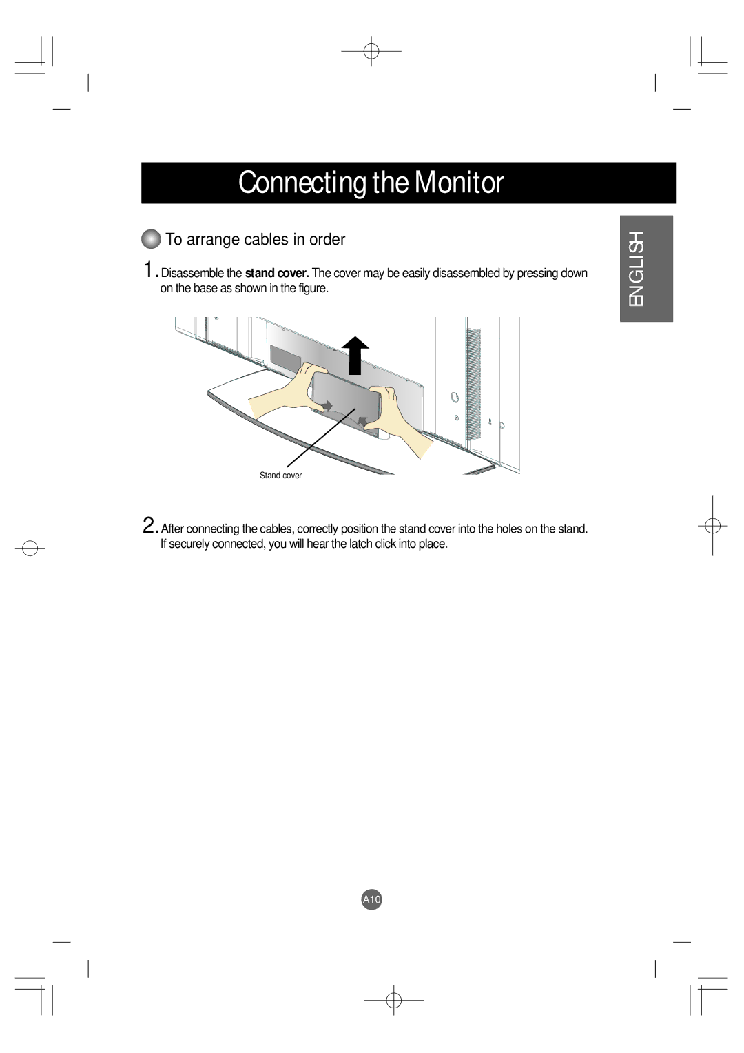 LG Electronics L4200A manuel dutilisation Connecting the Monitor, To arrange cables in order 