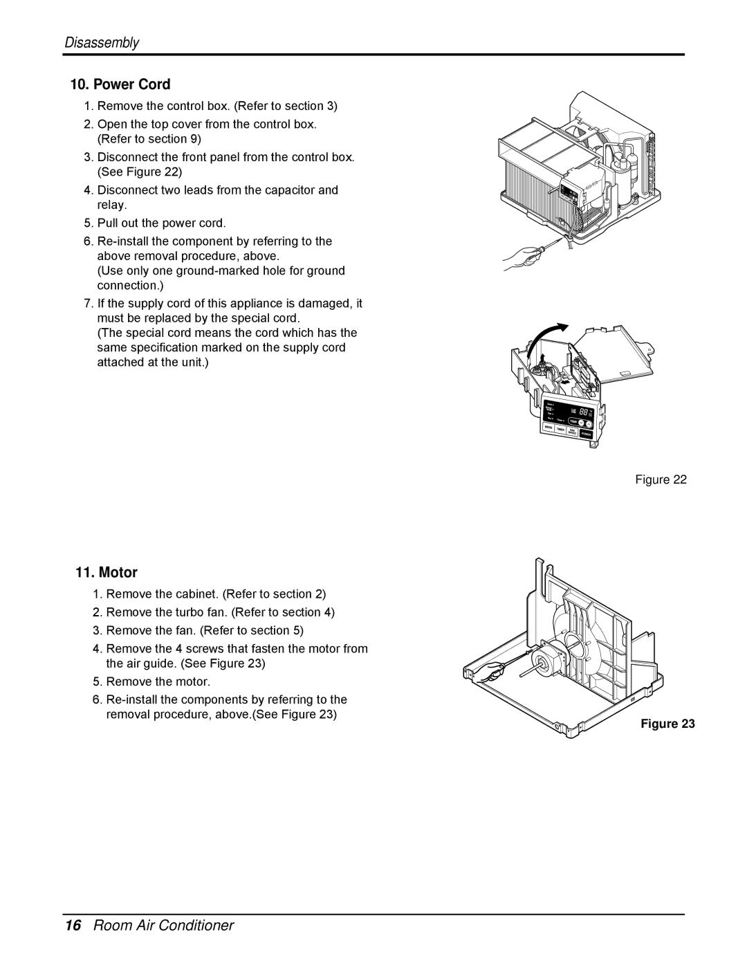 LG Electronics L8004RY4, HB8004RA4, HB8004RB4, M1004R, M8004RY4, HB1004R service manual Power Cord, Motor 