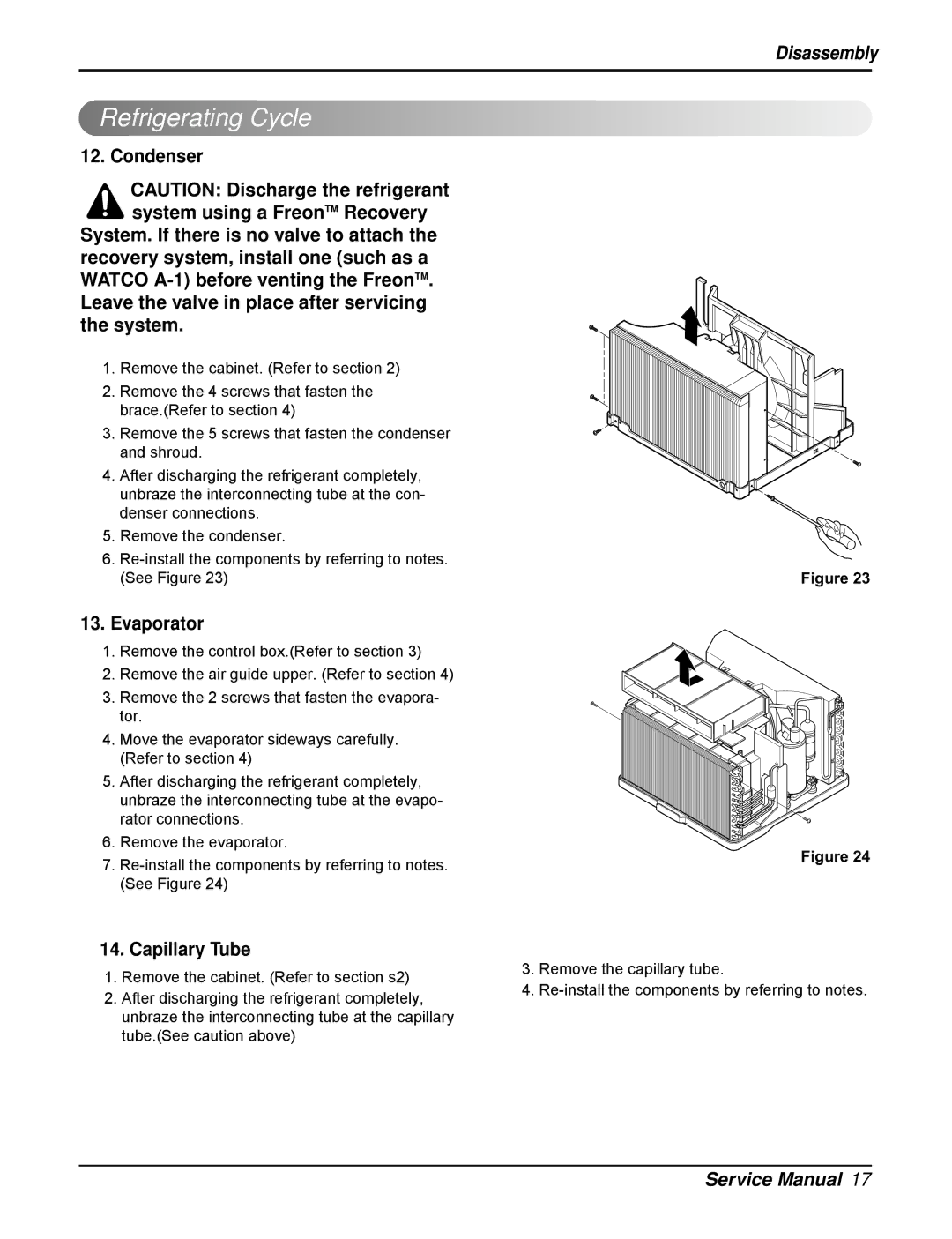 LG Electronics HB8004RA4, L8004RY4, HB8004RB4, M1004R, M8004RY4, HB1004R Refrigerating Cycle, Evaporator, Capillary Tube 