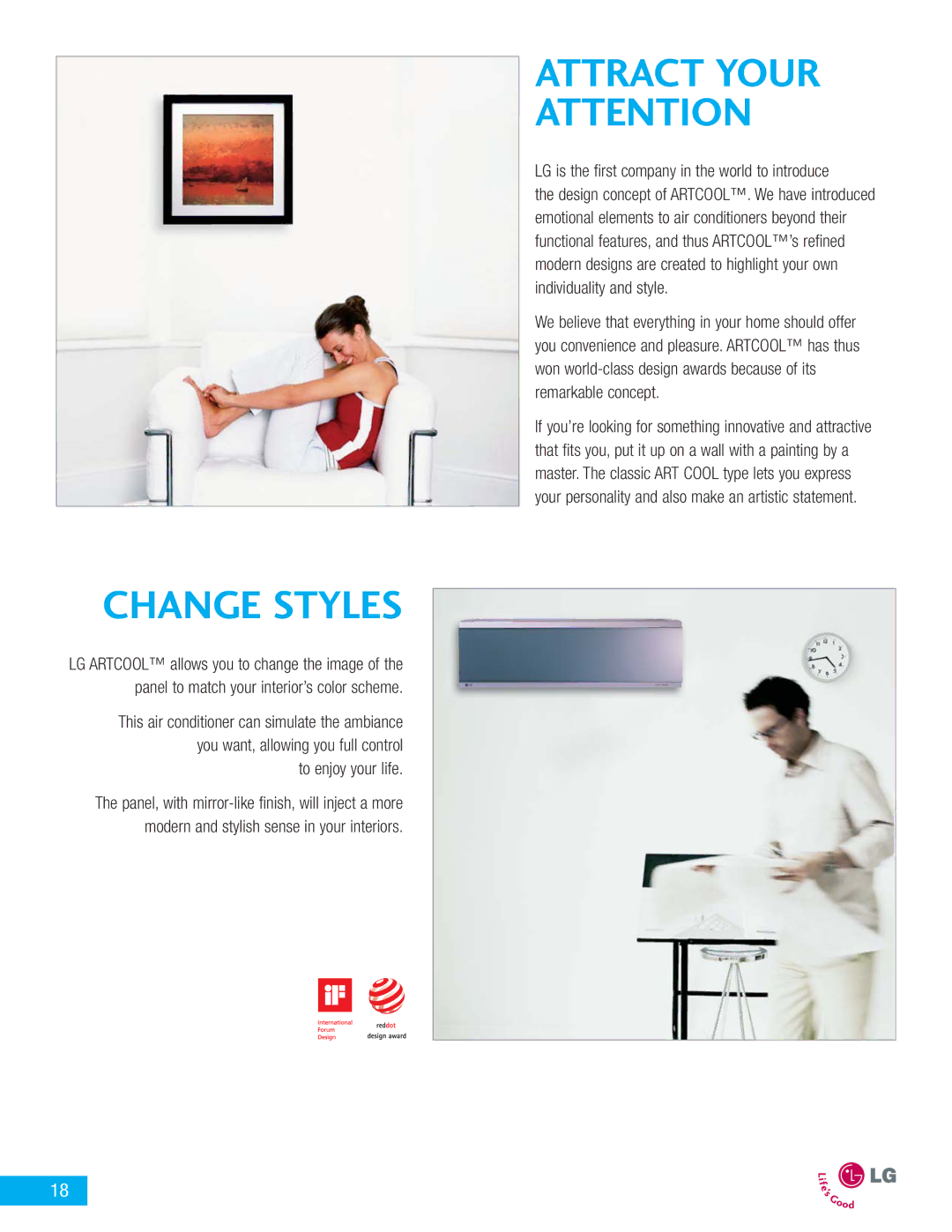 LG Electronics LA090CPI, LA090HPI, LA090CPO manual Change Styles, LG is the first company in the world to introduce 