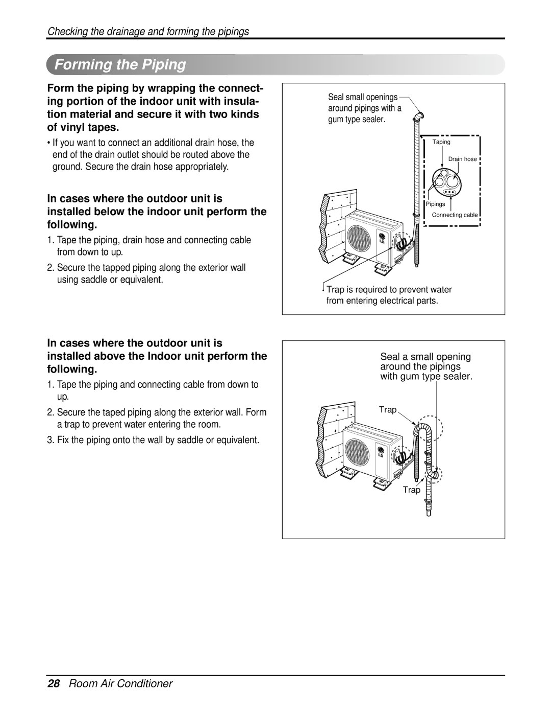 LG Electronics LA120HPI, LA120HPO, LA090HPO, LA120CPO, LA120CPI service manual Forming the Piping 