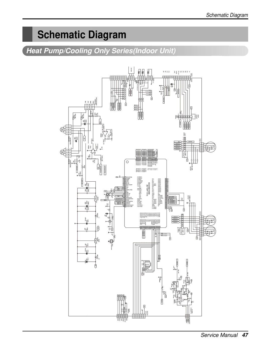 LG Electronics LA120CPO, LA120HPO, LA090HPO, LA120HPI, LA120CPI Schematic Diagram, Heat Pump/Cooling Only SeriesIndoor Unit 