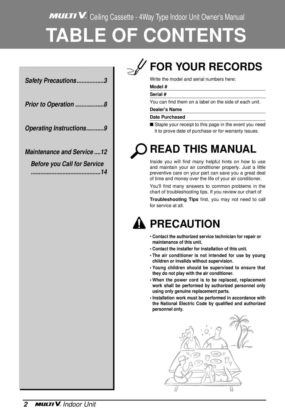 LG Electronics LA185HV owner manual Table of Contents 