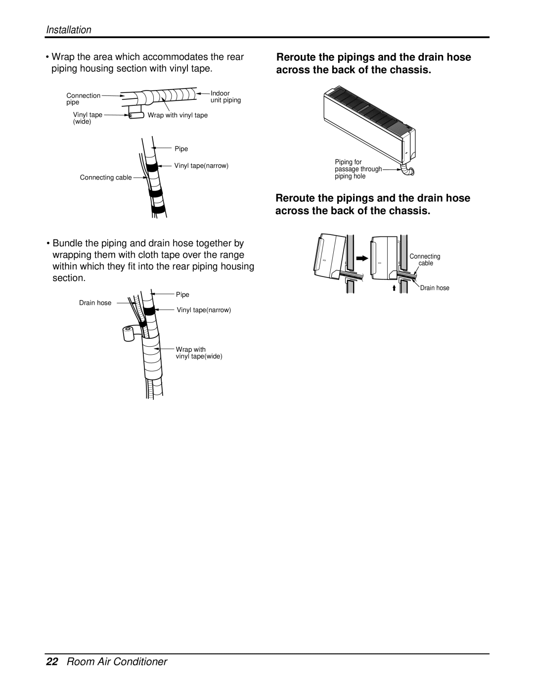 LG Electronics LA121HPMI, LAU121CNM, LAN121CNM service manual Piping for passage through piping hole 